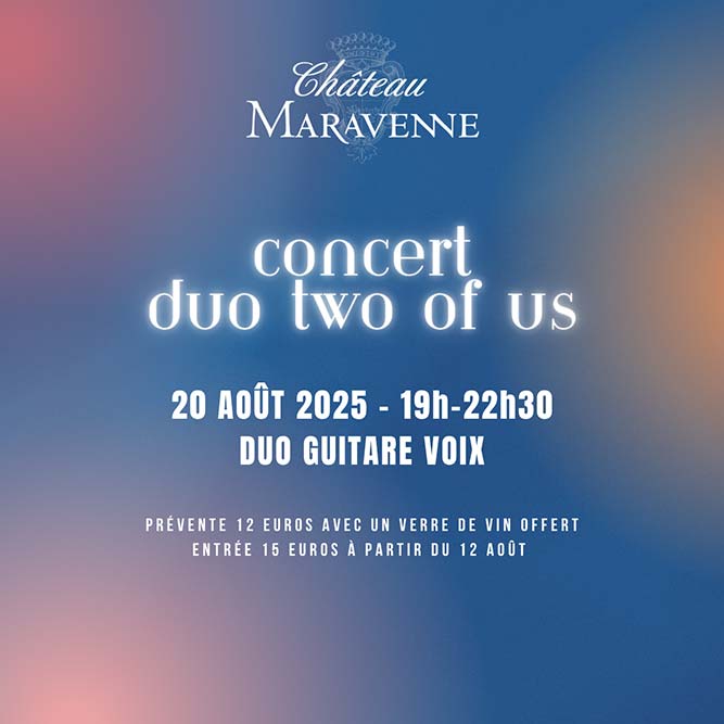 Soirée Concert – Mercredi 20 août 2025 - Château Maravenne